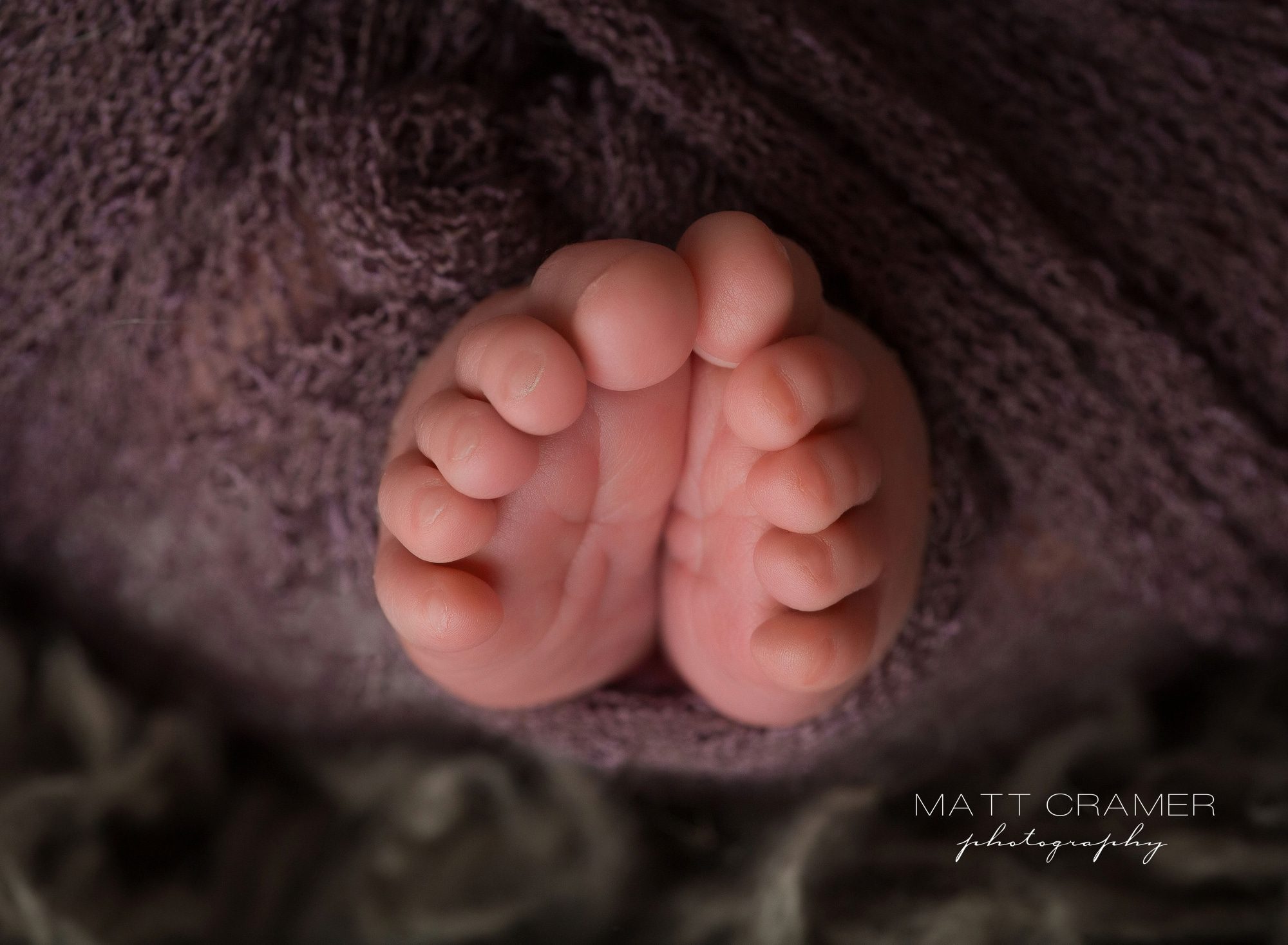 Newborn baby toes macro shot