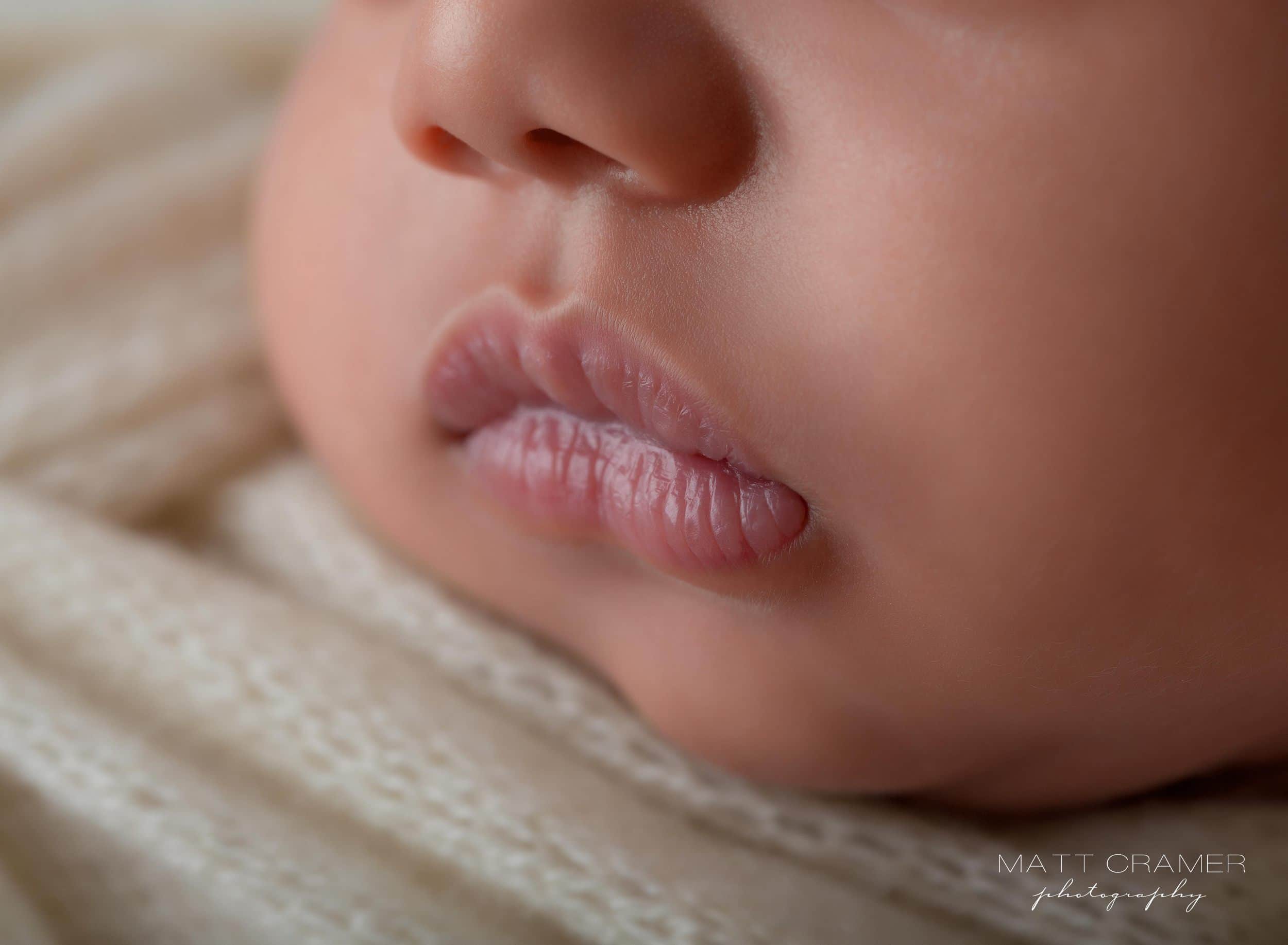 macro close up of baby lips