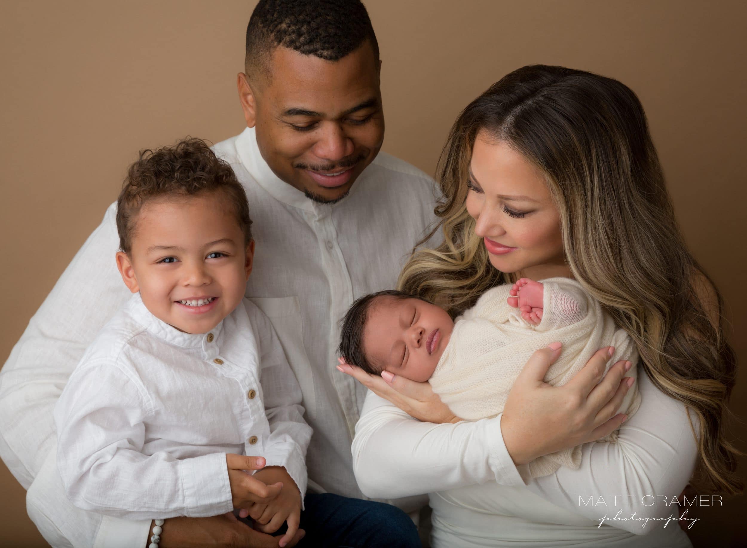 family photo during a newborn photography session in Los Angeles