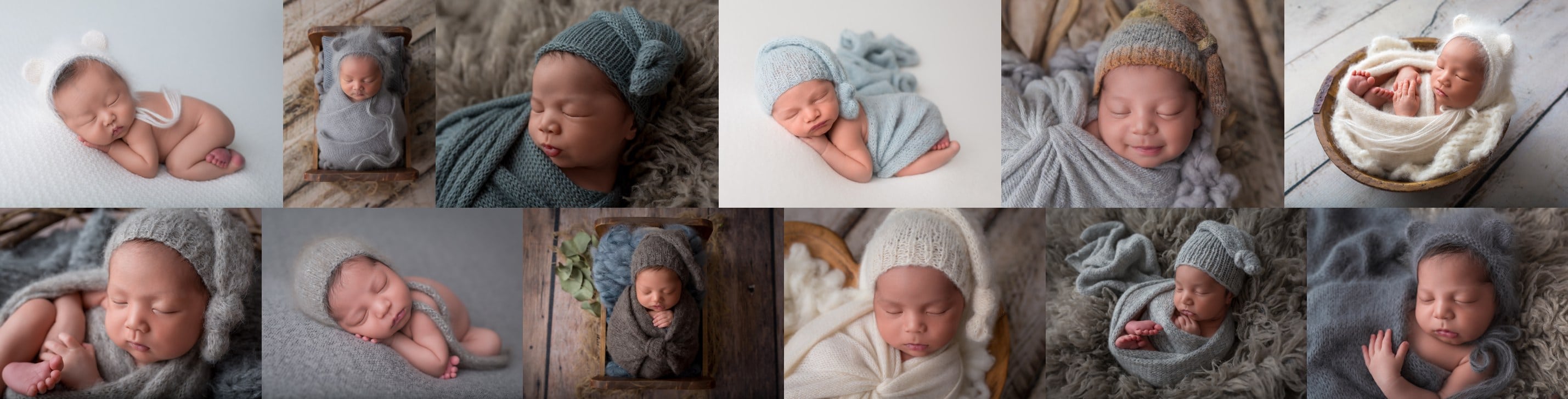 newborn baby boy with hat collage