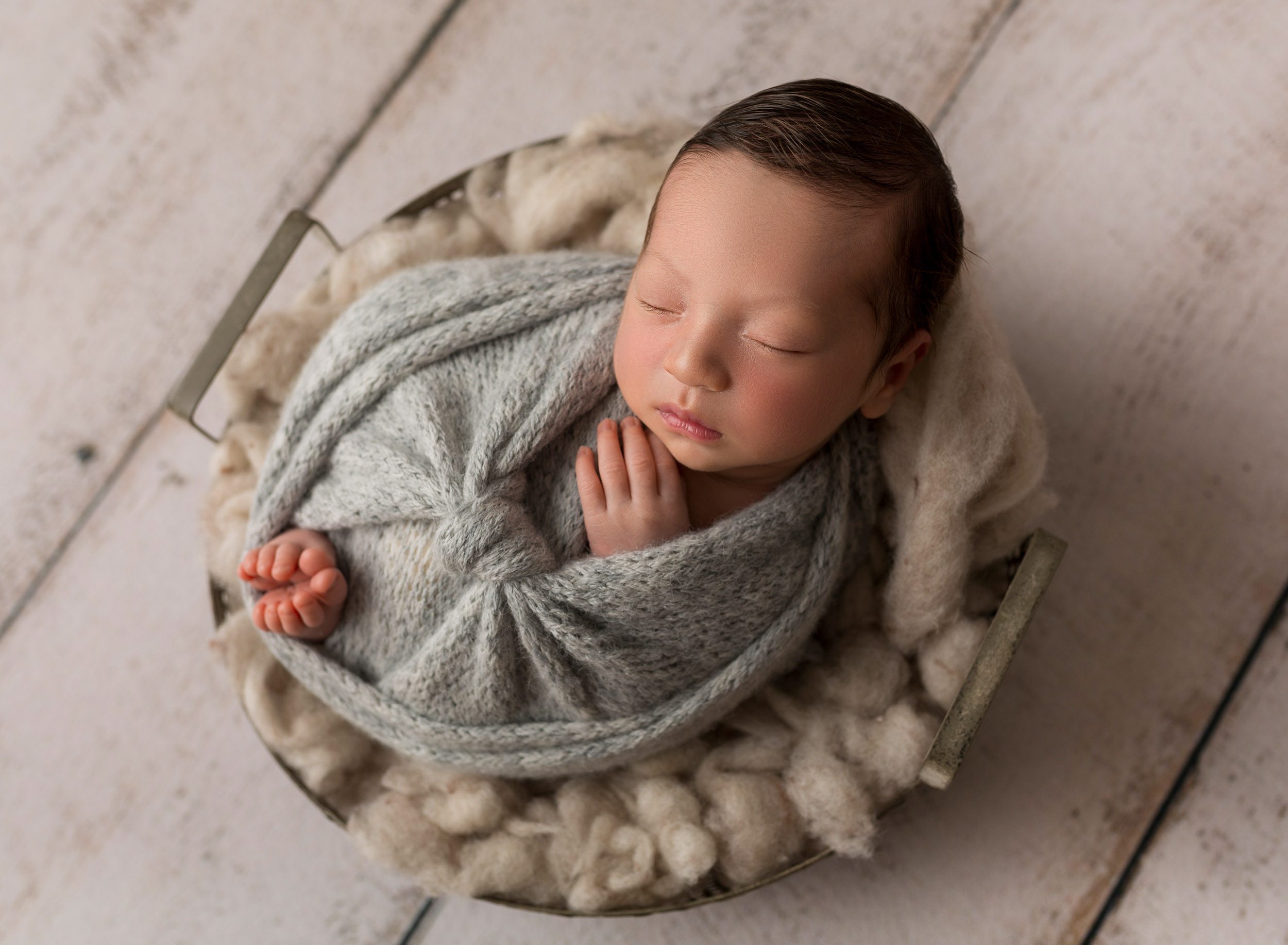 baby boy in newborn photoshoot
