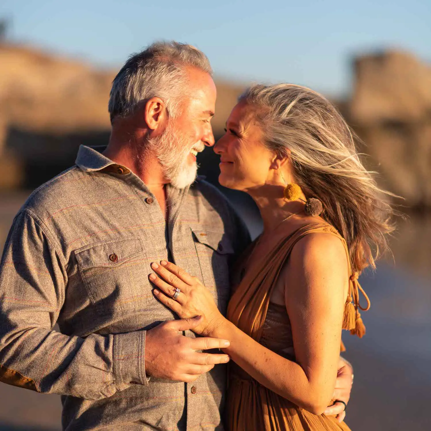 couple on beach embracing