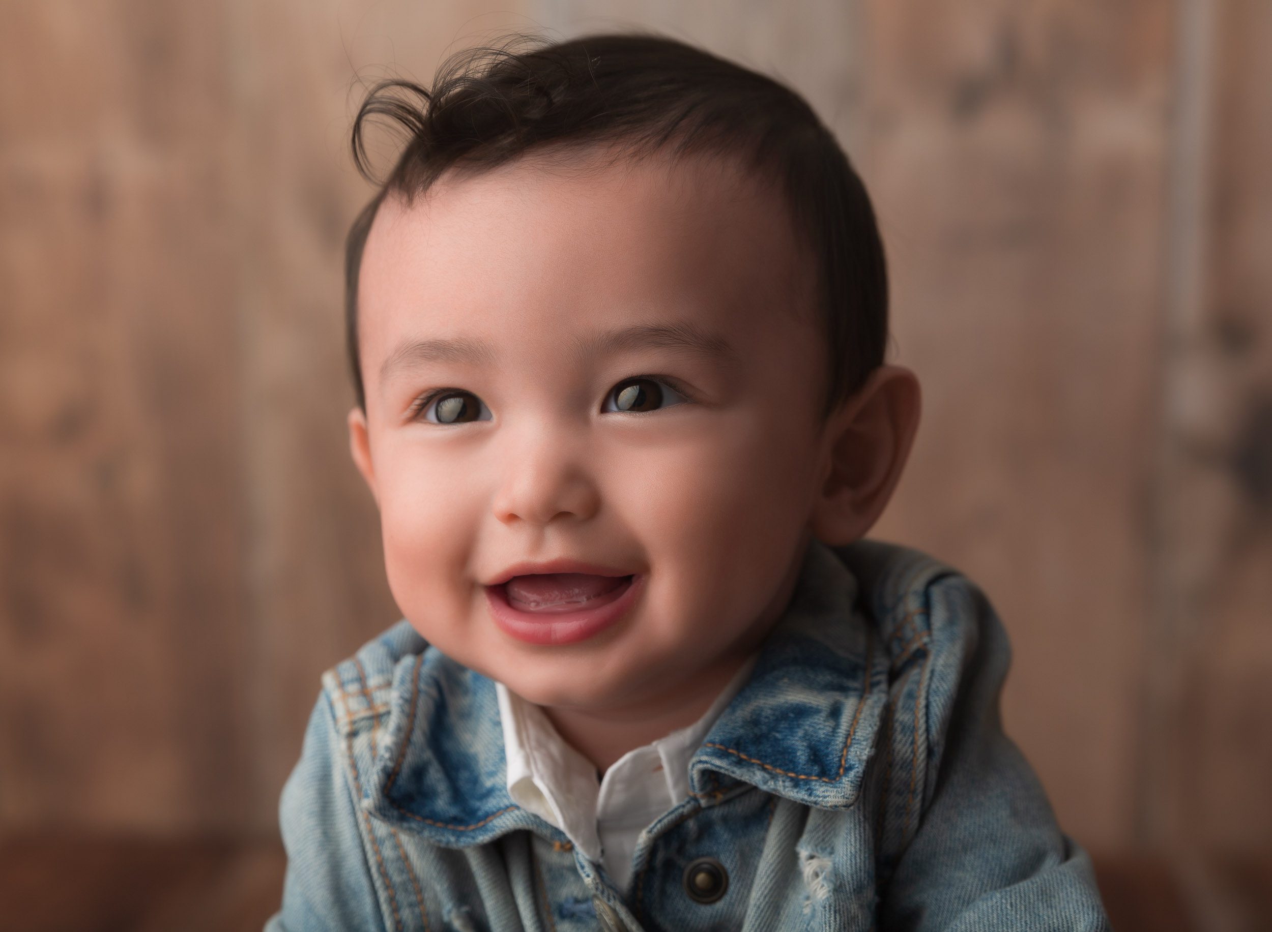 baby boy in denim outfit