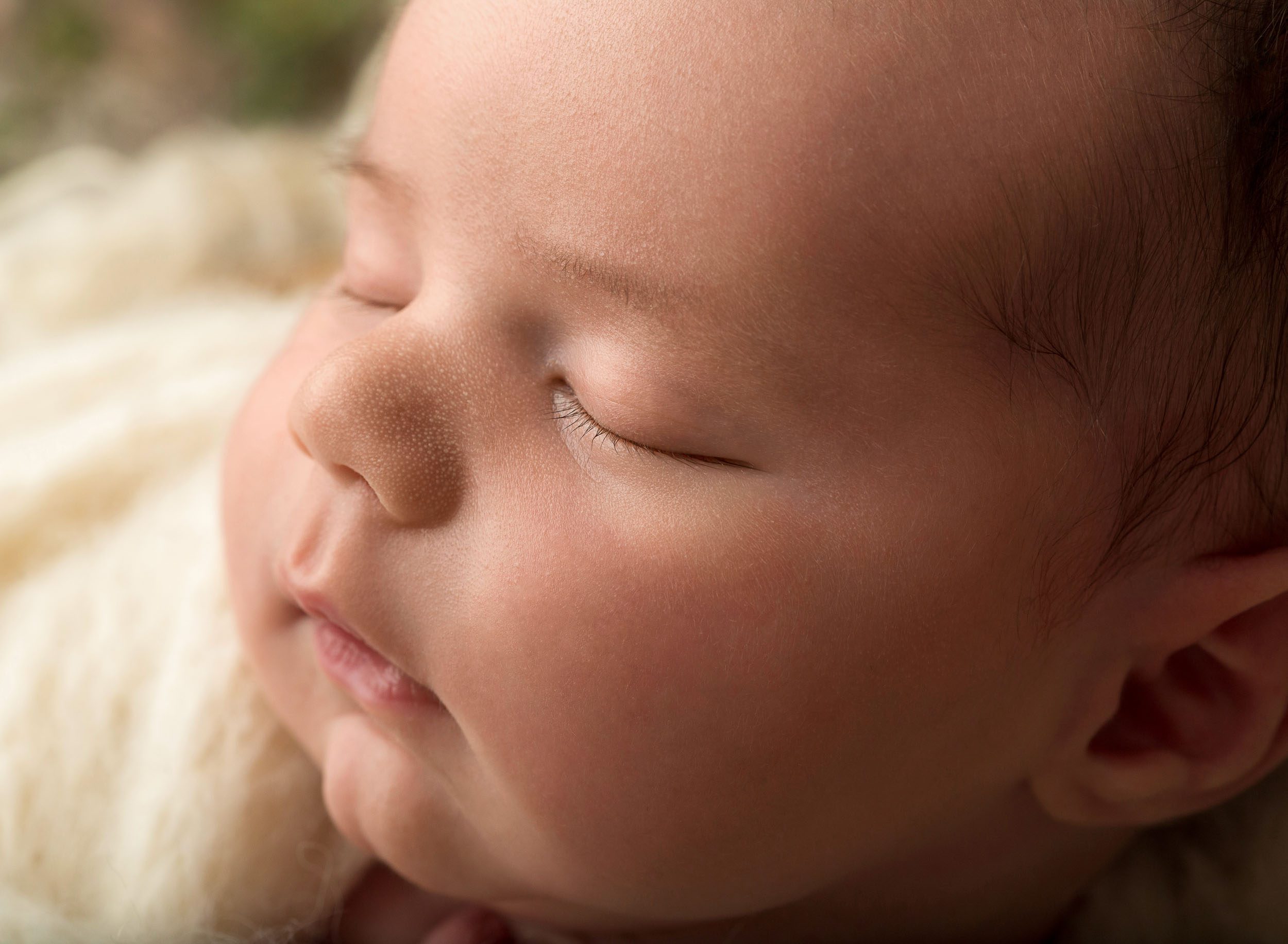 close up of newborn baby boy face