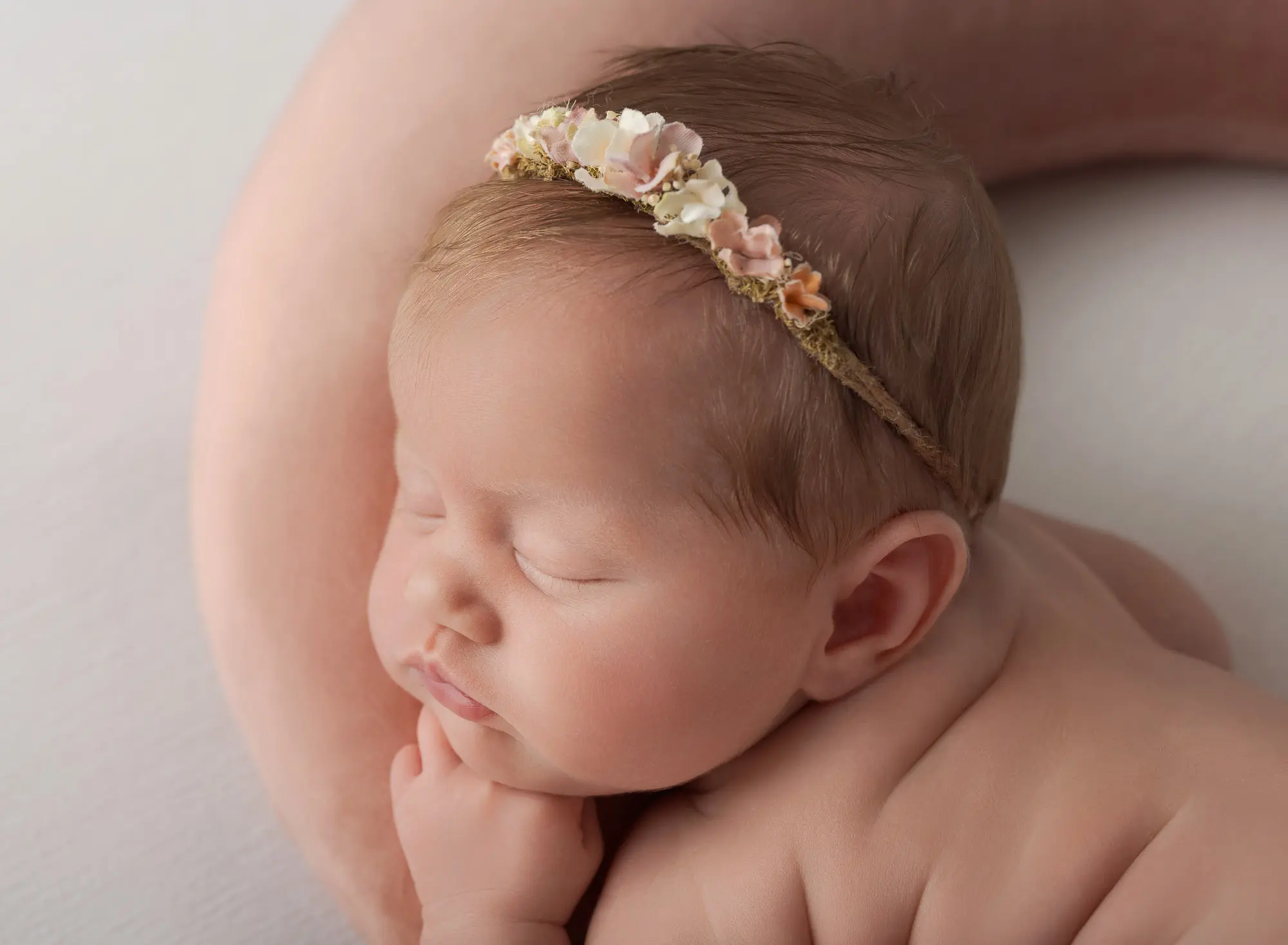 newborn baby girl close up